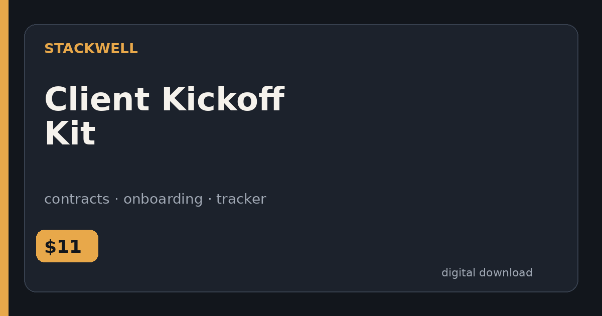 Cover for Client Kickoff Kit