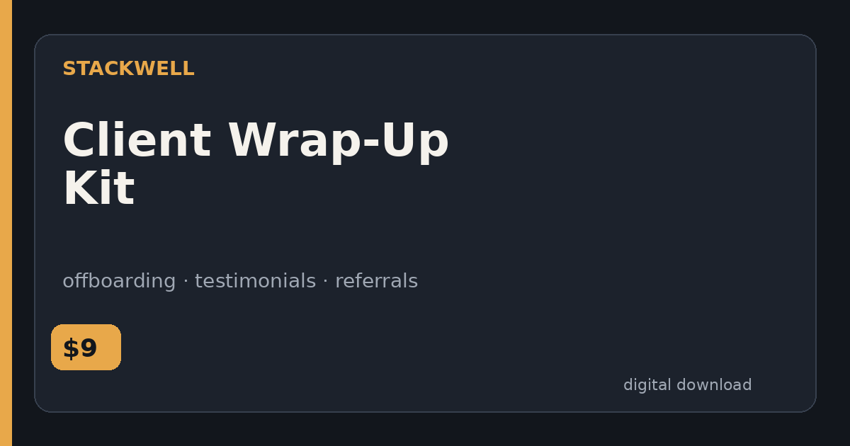 Cover for Client Wrap-Up Kit