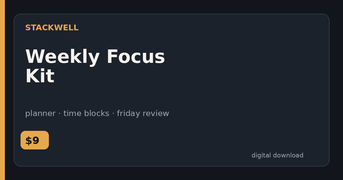 Cover for Weekly Focus Kit
