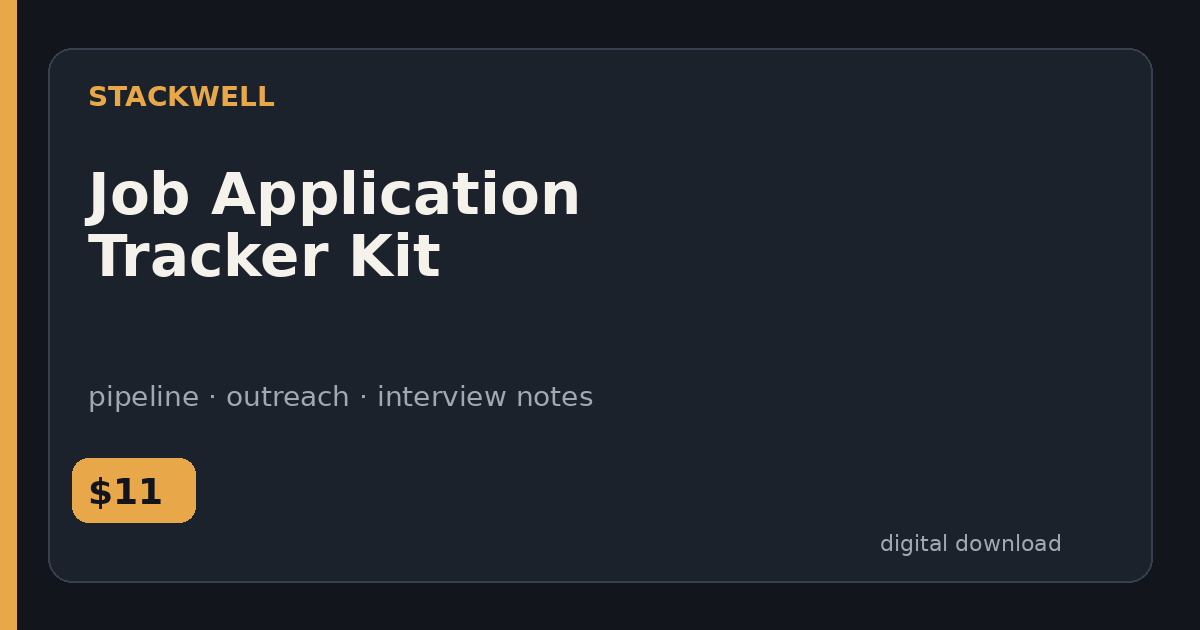 Cover for Job Application Tracker Kit